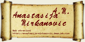 Anastasija Mirkanović vizit kartica